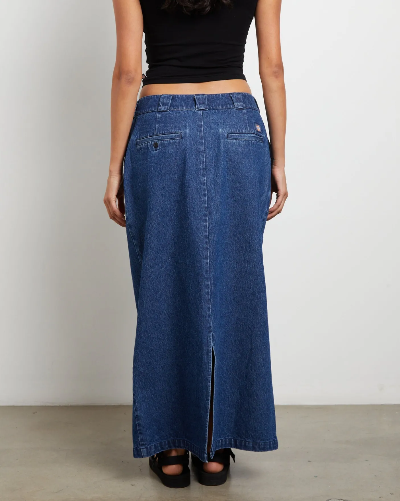 874 Denim Maxi Skirt in Stone Washed Indigo