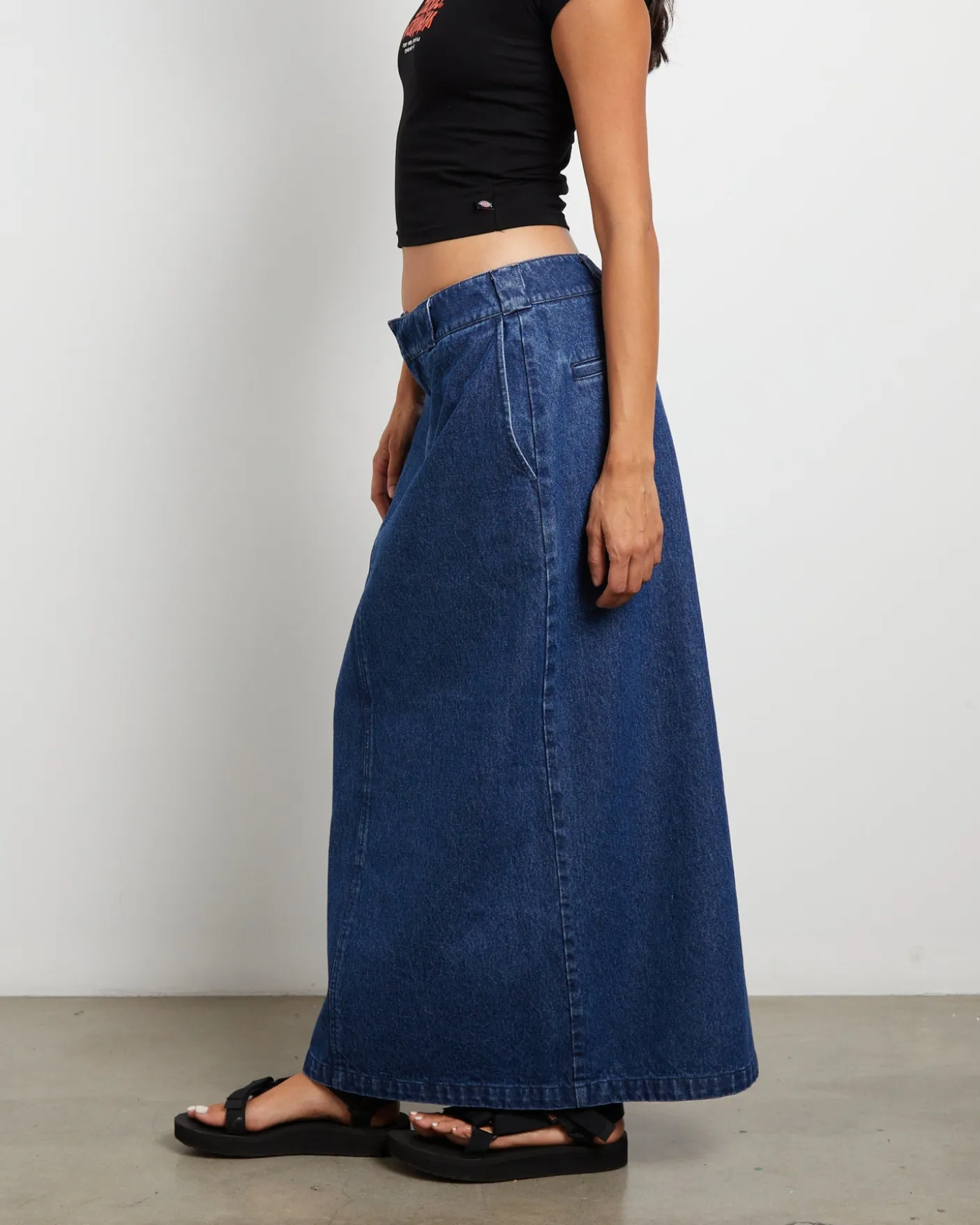 874 Denim Maxi Skirt in Stone Washed Indigo