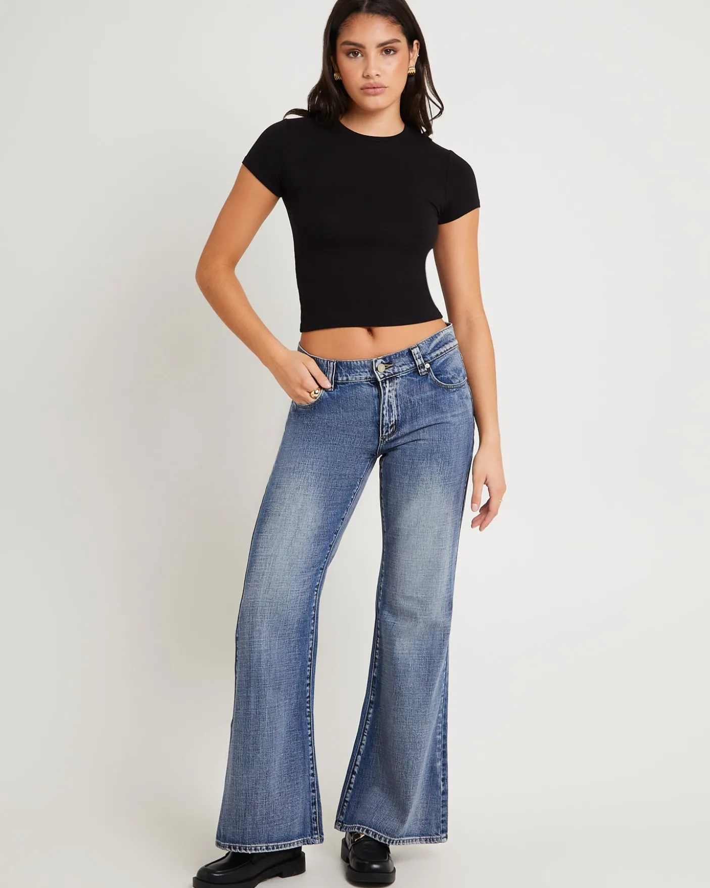 99 Low Baggy Flare Denim Jeans