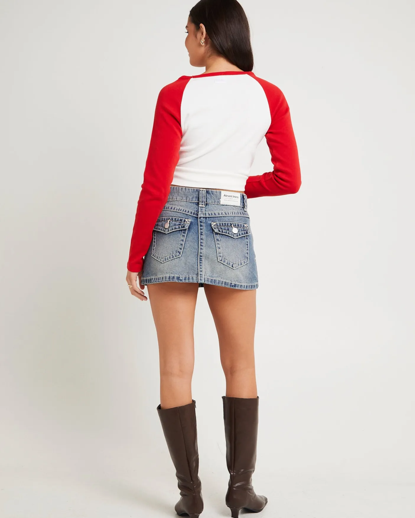 95 Mid Aline Denim Skirt Amber