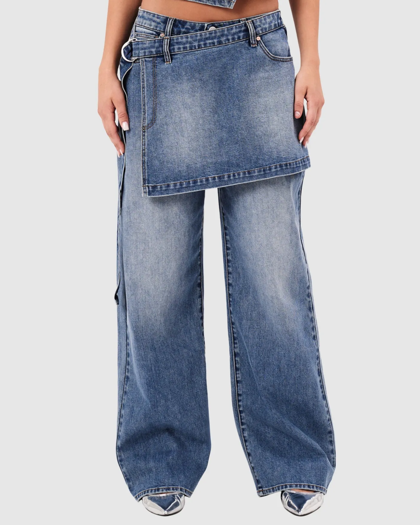 95 Mid Baggy Skirt Denim Jeans Dalia