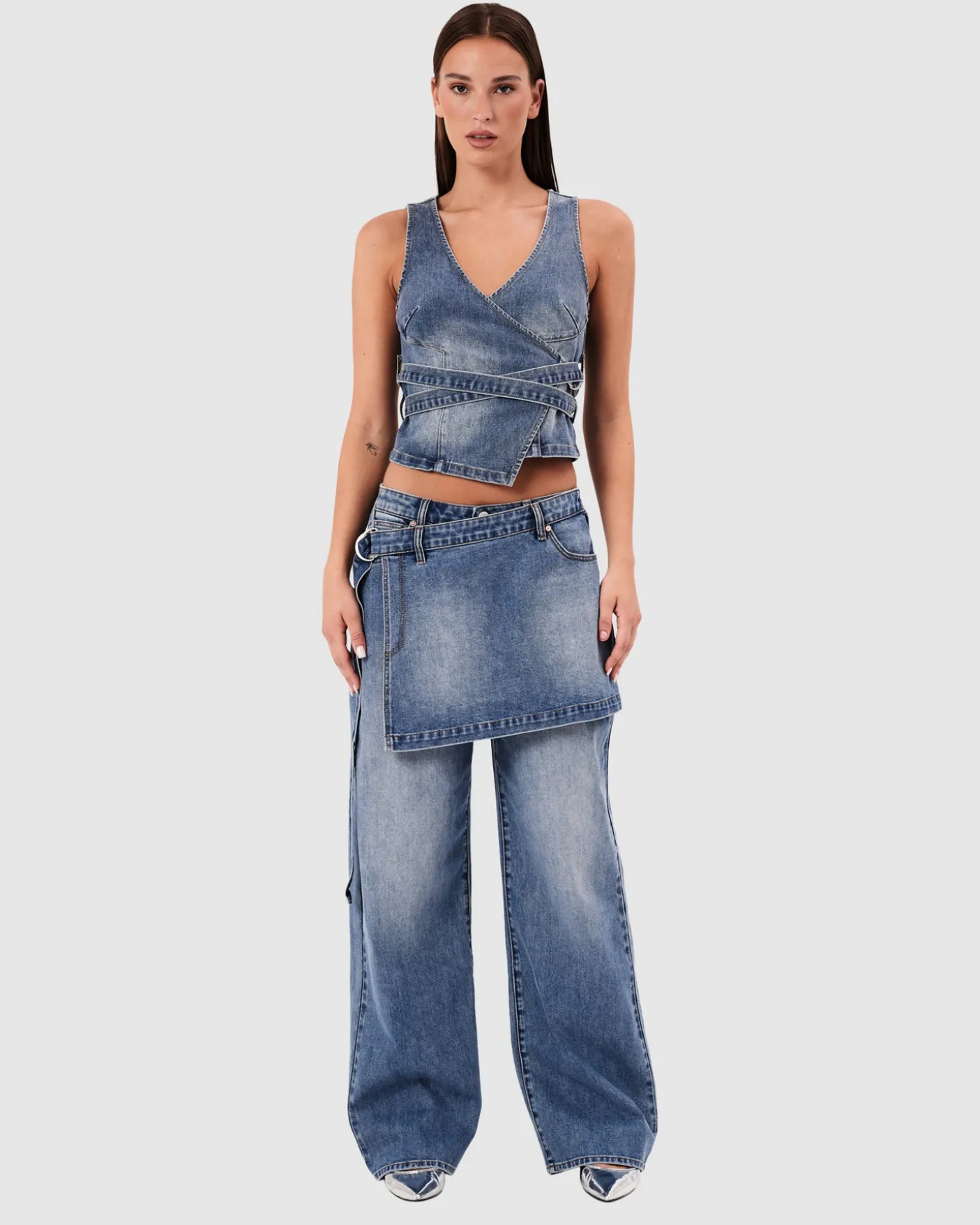 95 Mid Baggy Skirt Denim Jeans Dalia