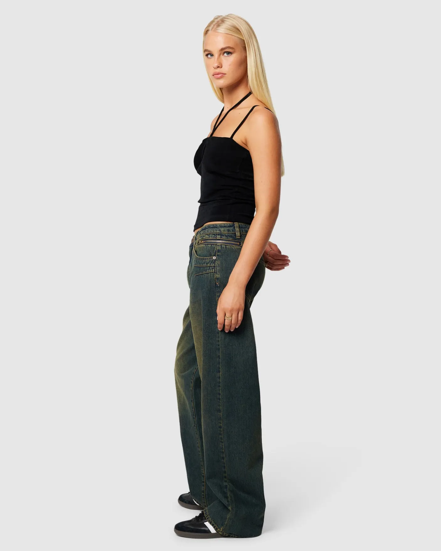 95 Mid Baggy Zip Denim Jeans Xena