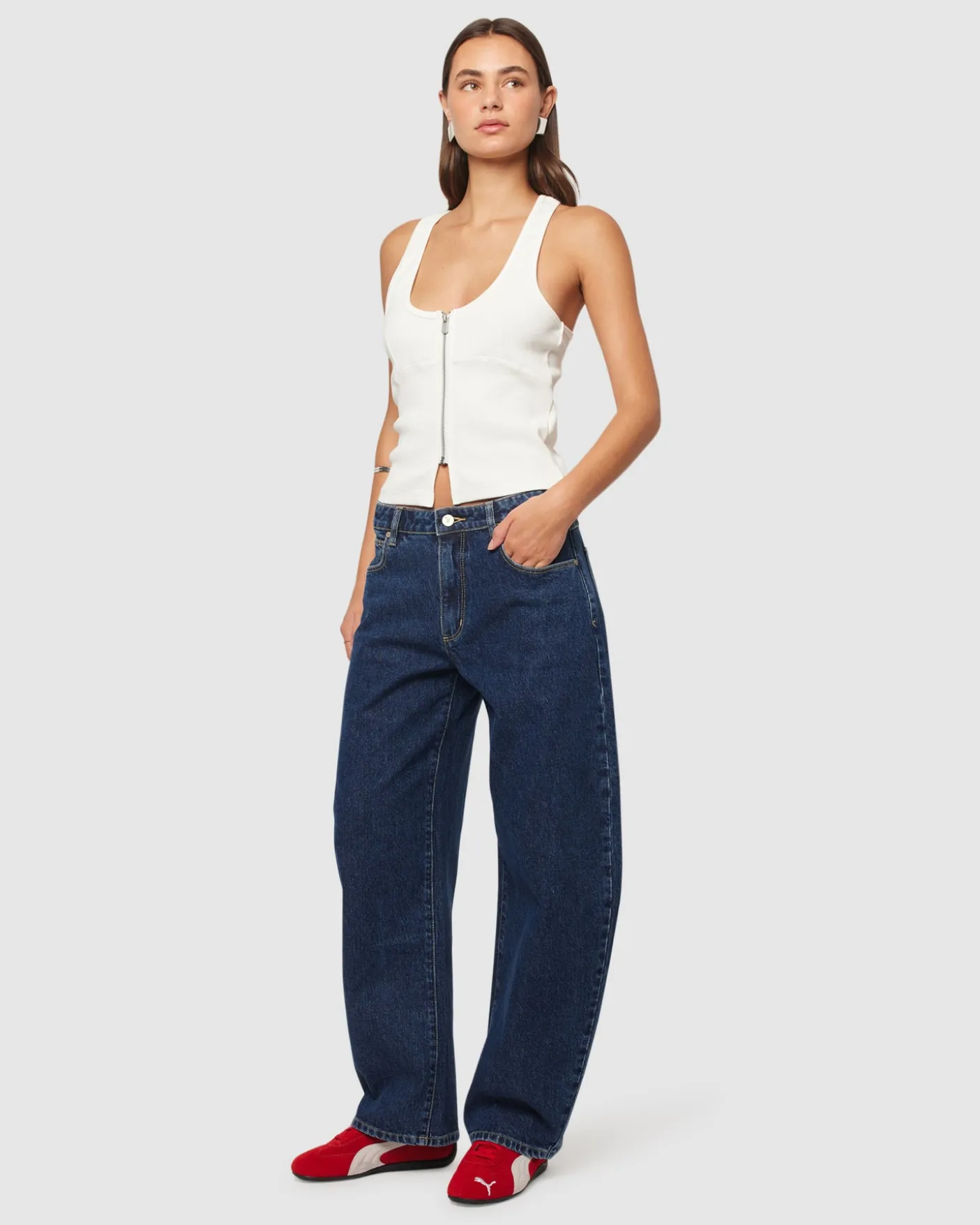95 Mid Barrel Denim Jeans Tara