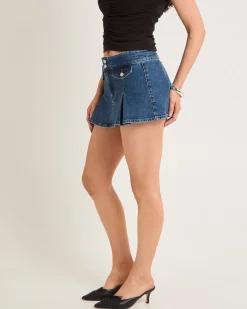 95 Pleated Mini Denim Skirt Petra