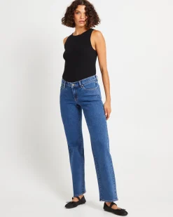 A 99 Low & Wide Jeans in Chantell Organic Blue