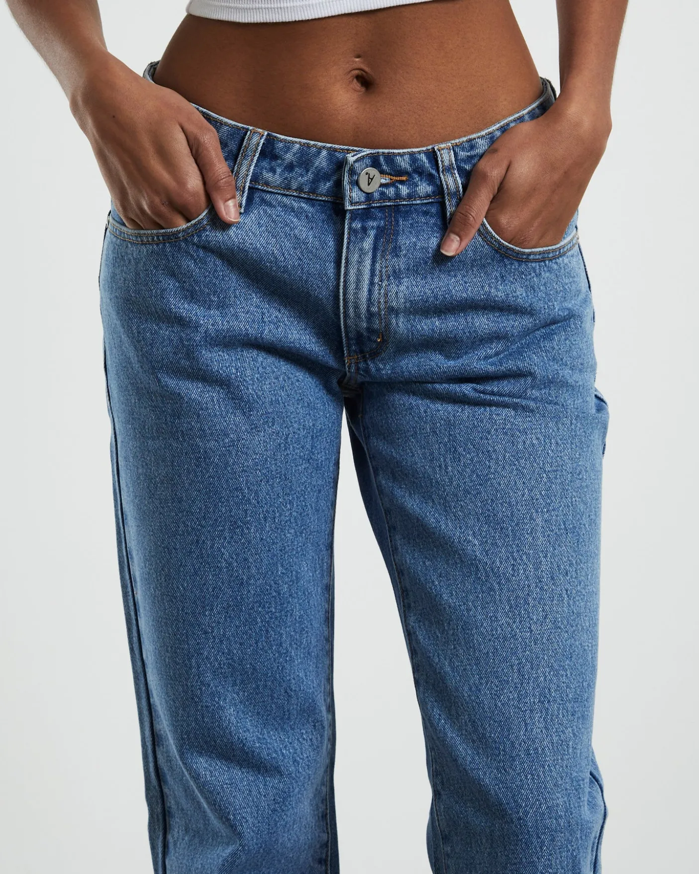 A 99 Low Rise Straight Denim Jeans