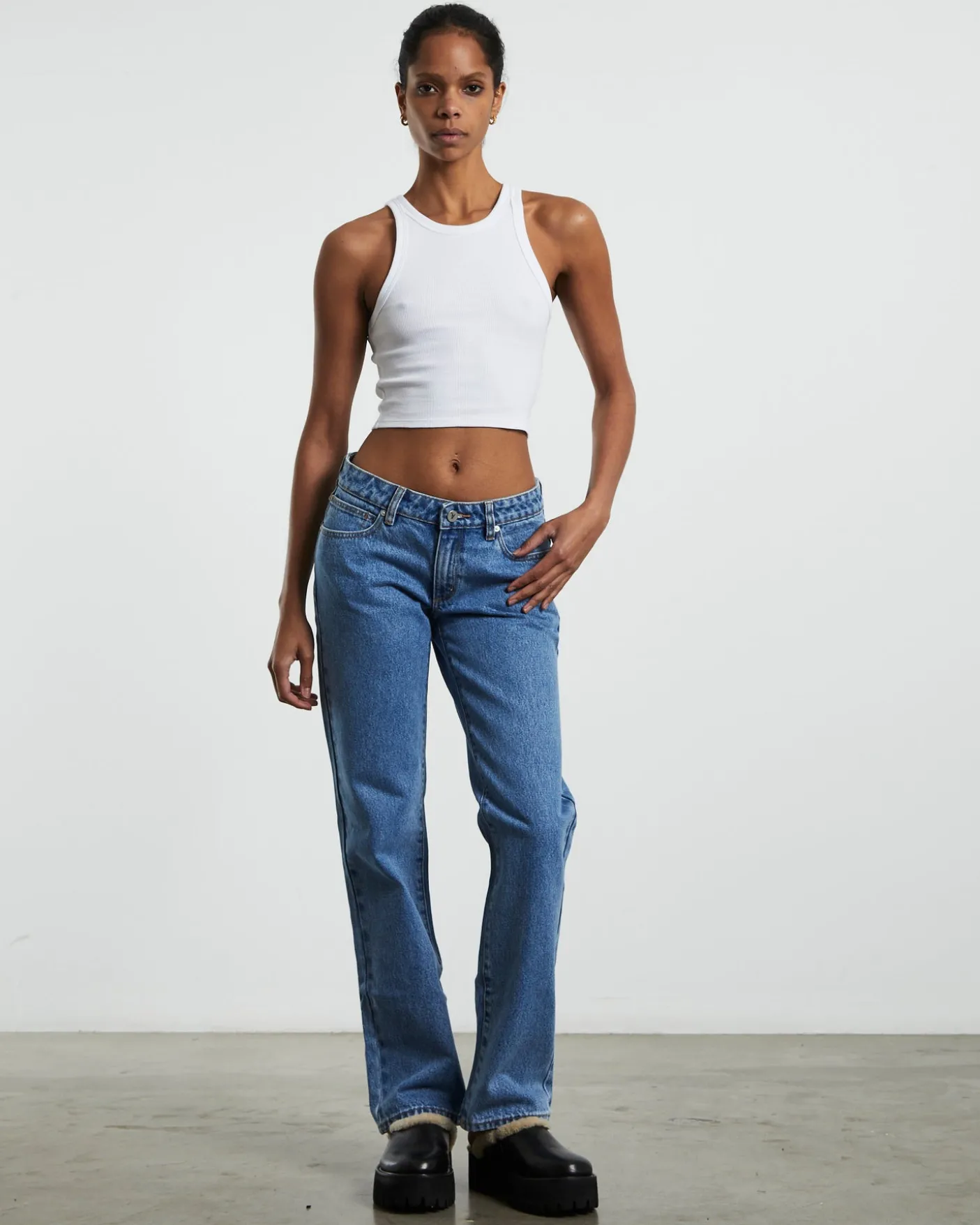 A 99 Low Rise Straight Denim Jeans