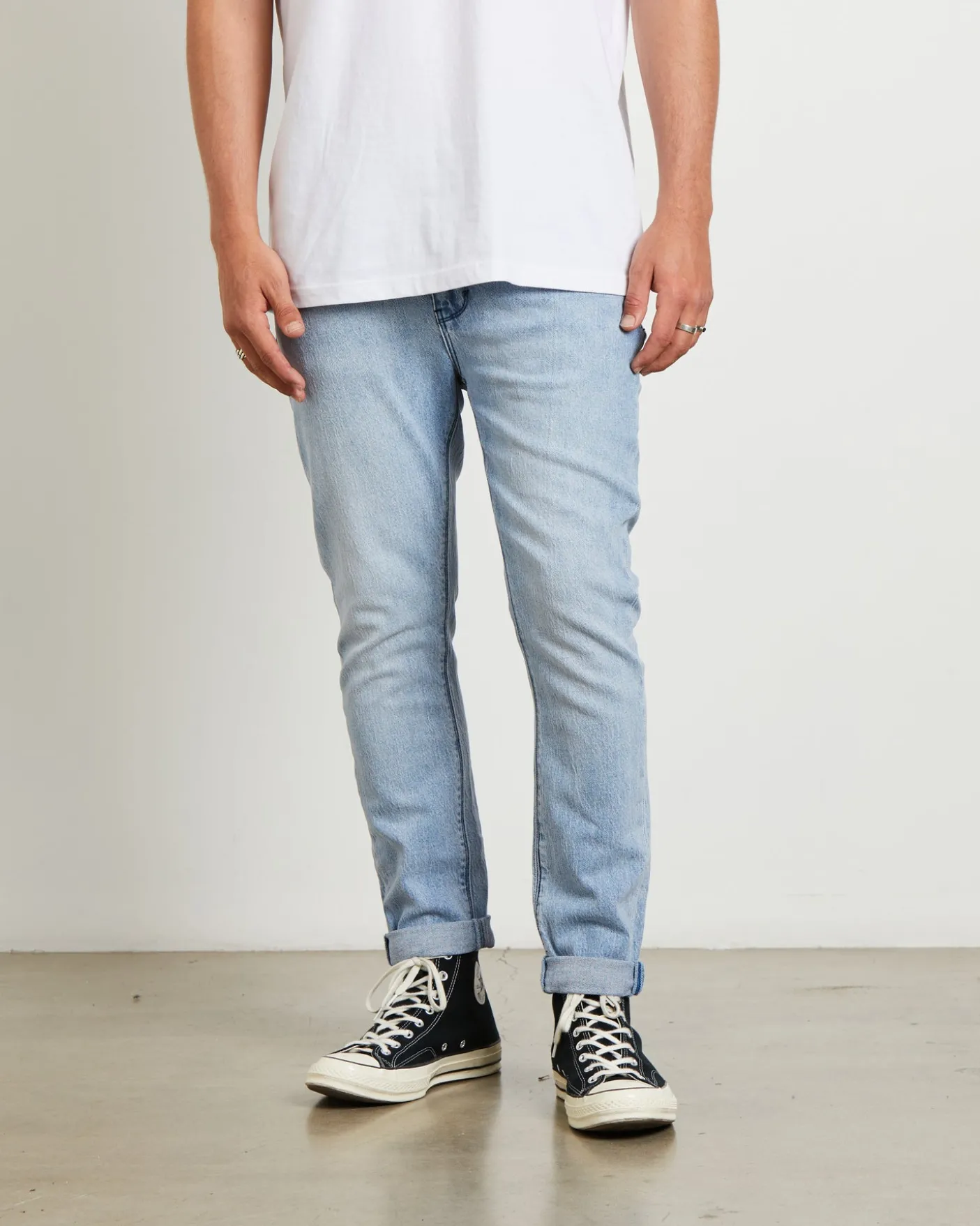 A Dropped Slim Denim Jeans Rossi