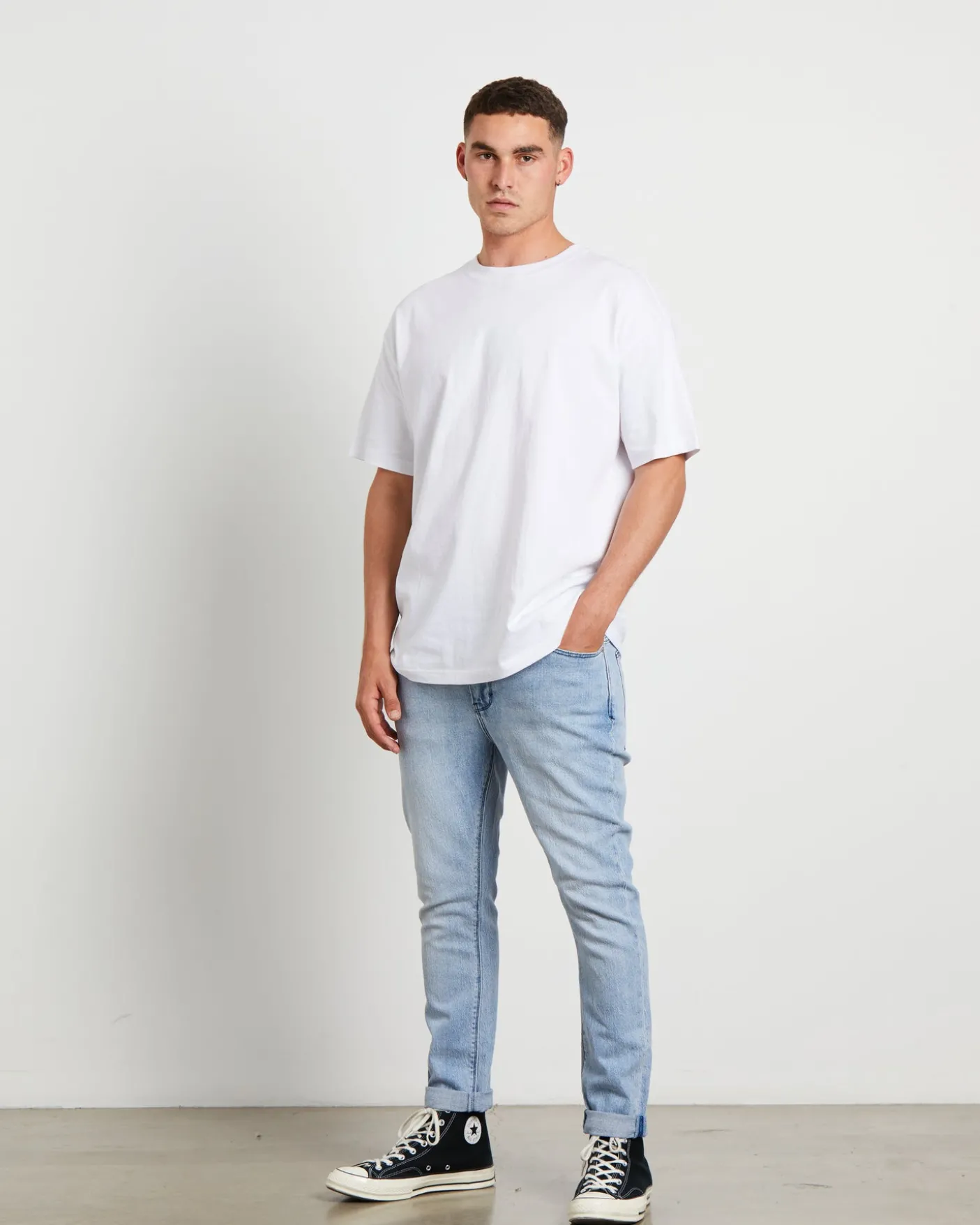 A Dropped Slim Denim Jeans Rossi