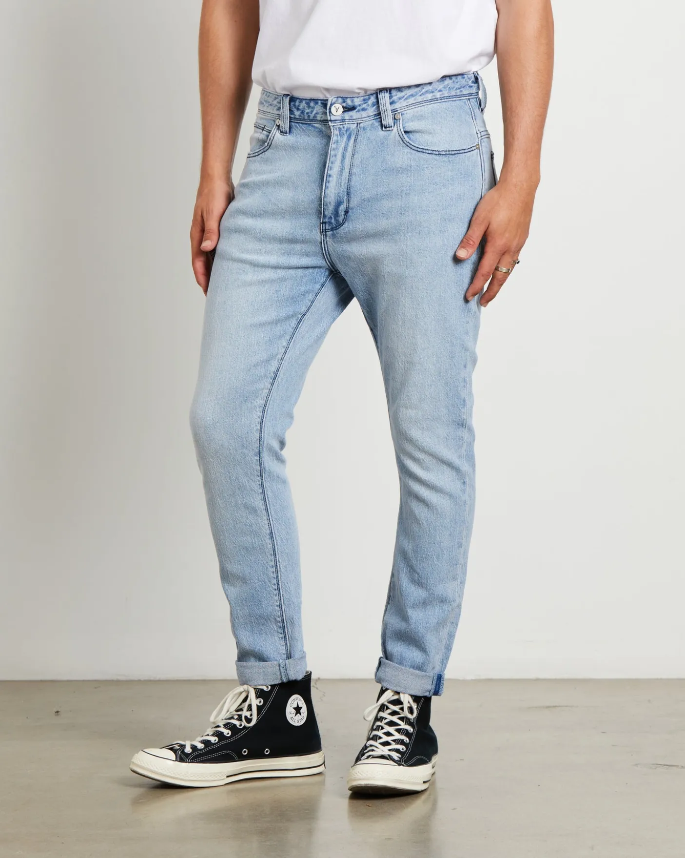 A Dropped Slim Denim Jeans Rossi