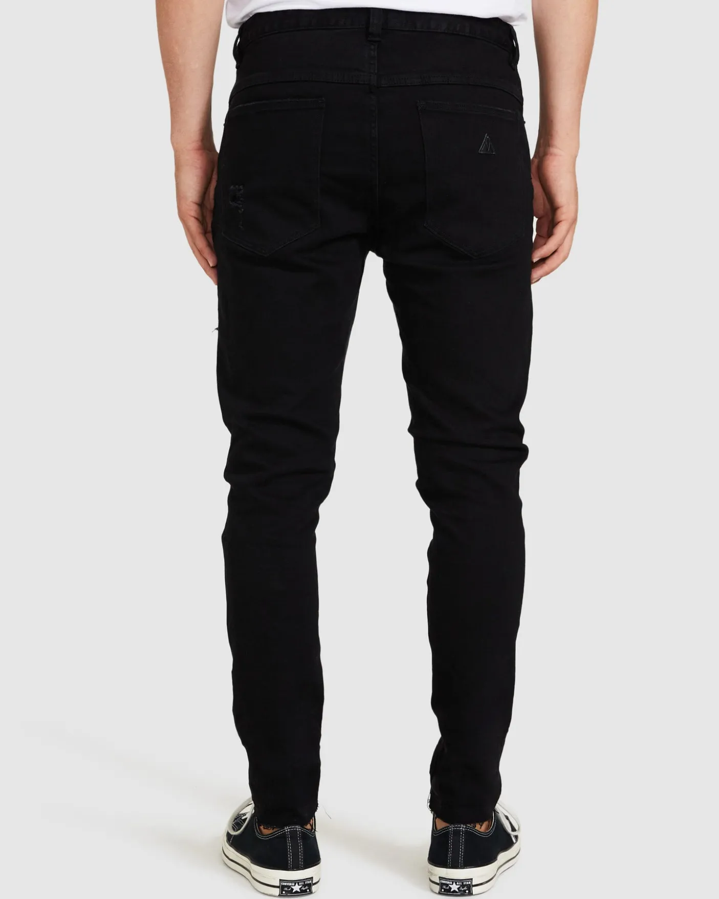 A Dropped Slim Turn Up Denim Jeans