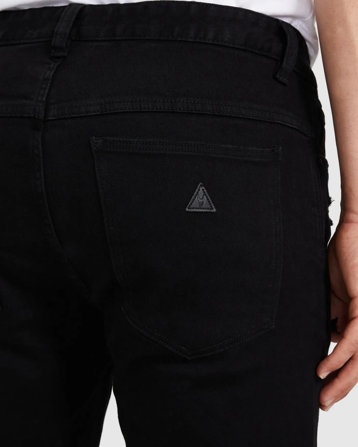 A Dropped Slim Turn Up Denim Jeans