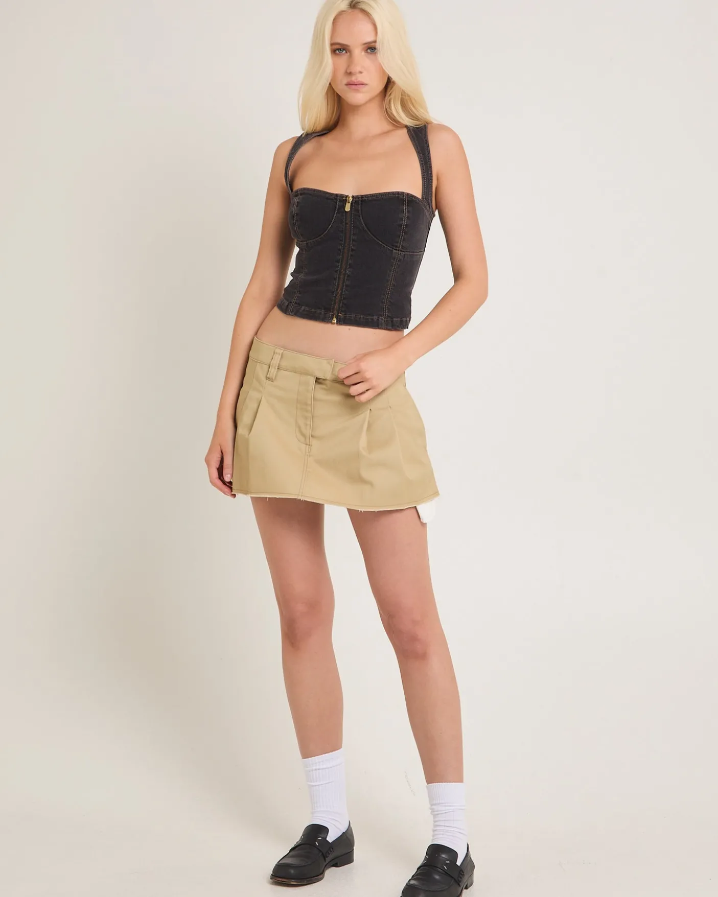 Abrand Denim Top Cara