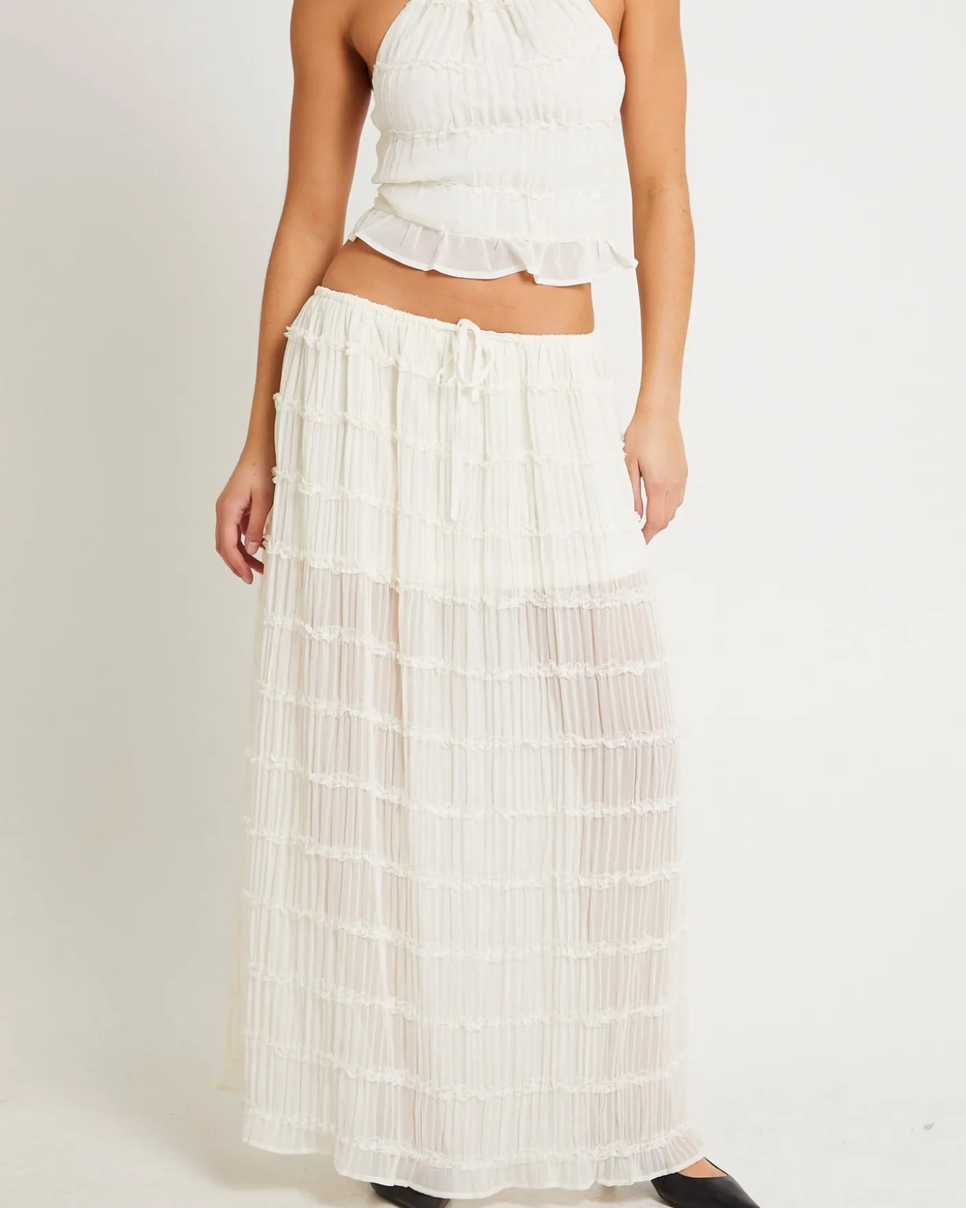 Alda Shirred Maxi Skirt