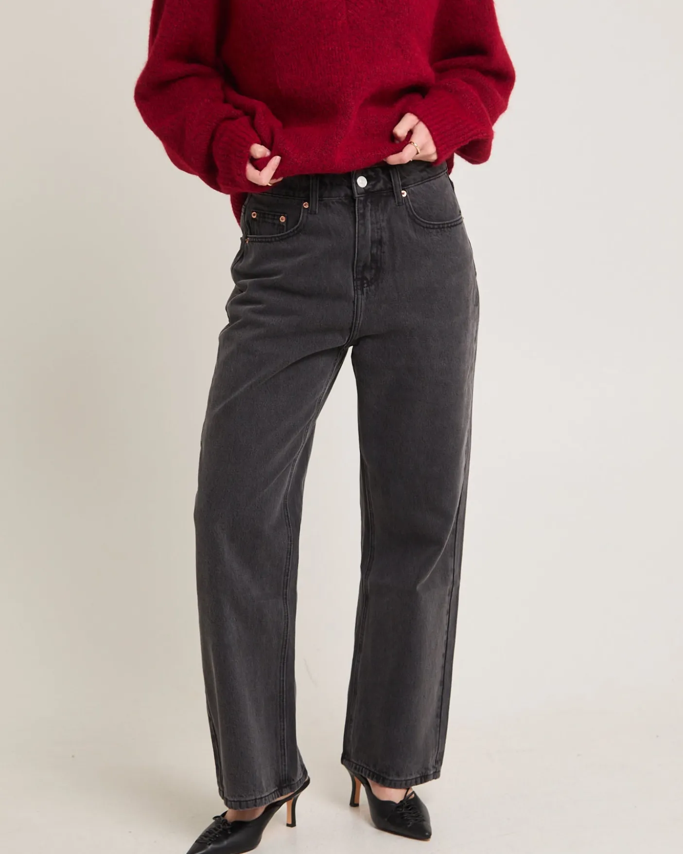 Alexa Mid Rise Denim Jeans Petite Relaxed