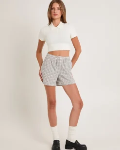 Amber Crop Polo Knit