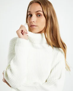 Amina Tie Back Boxy Knit Jumper White