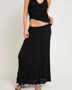 Amore Asymmetrical Textured Maxi Skirt