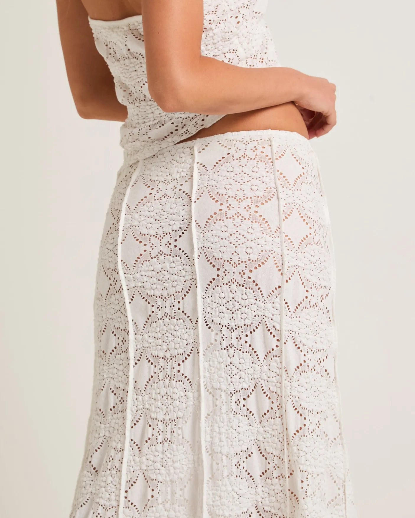 Amore Asymmetrical Textured Maxi Skirt