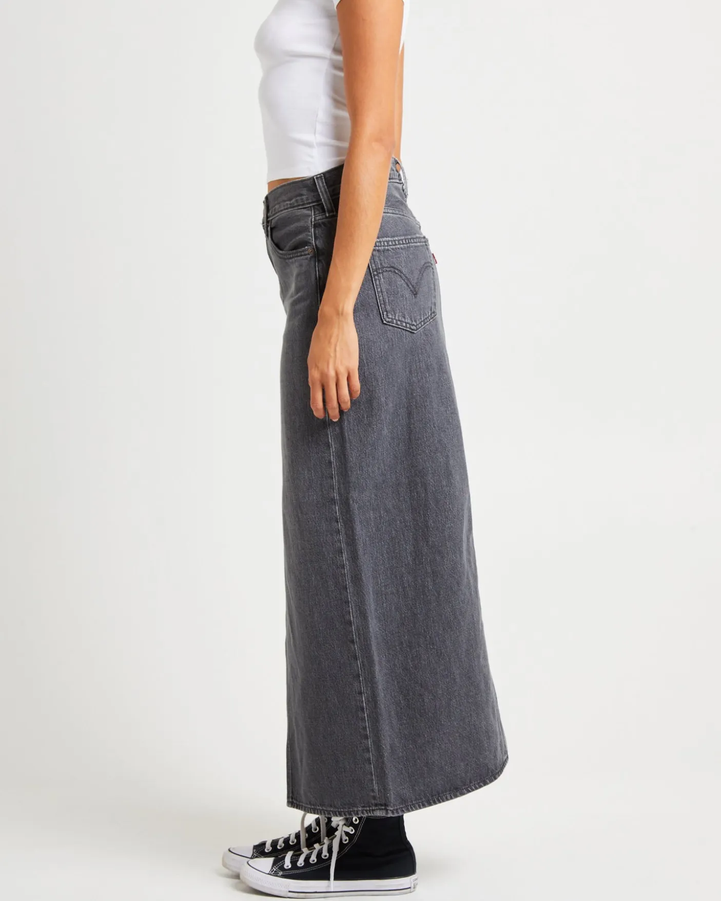 Ankle Column Denim Maxi Denim Skirt Adventure Seeker
