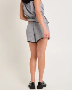 Aster Lace Trim Cotton Shorts