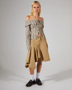 Asymmetric Choppy Cargo Skirt