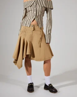 Asymmetric Choppy Cargo Skirt