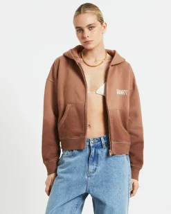 Baby Fleece Zip Hoodie in Brown
