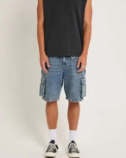 Baggy Denim Cargo Shorts