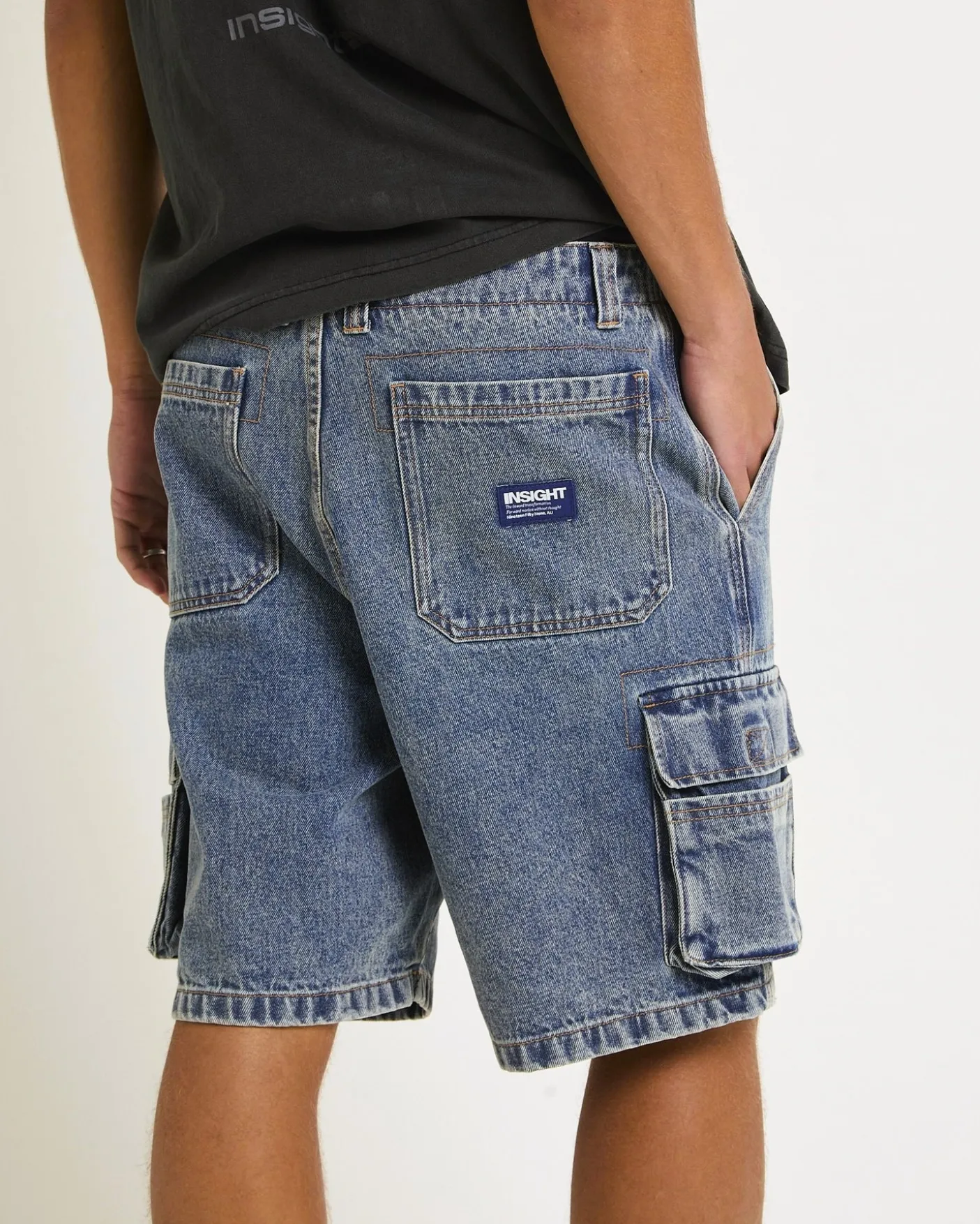 Baggy Denim Cargo Shorts