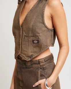 Bandera Cropped Denim Vest