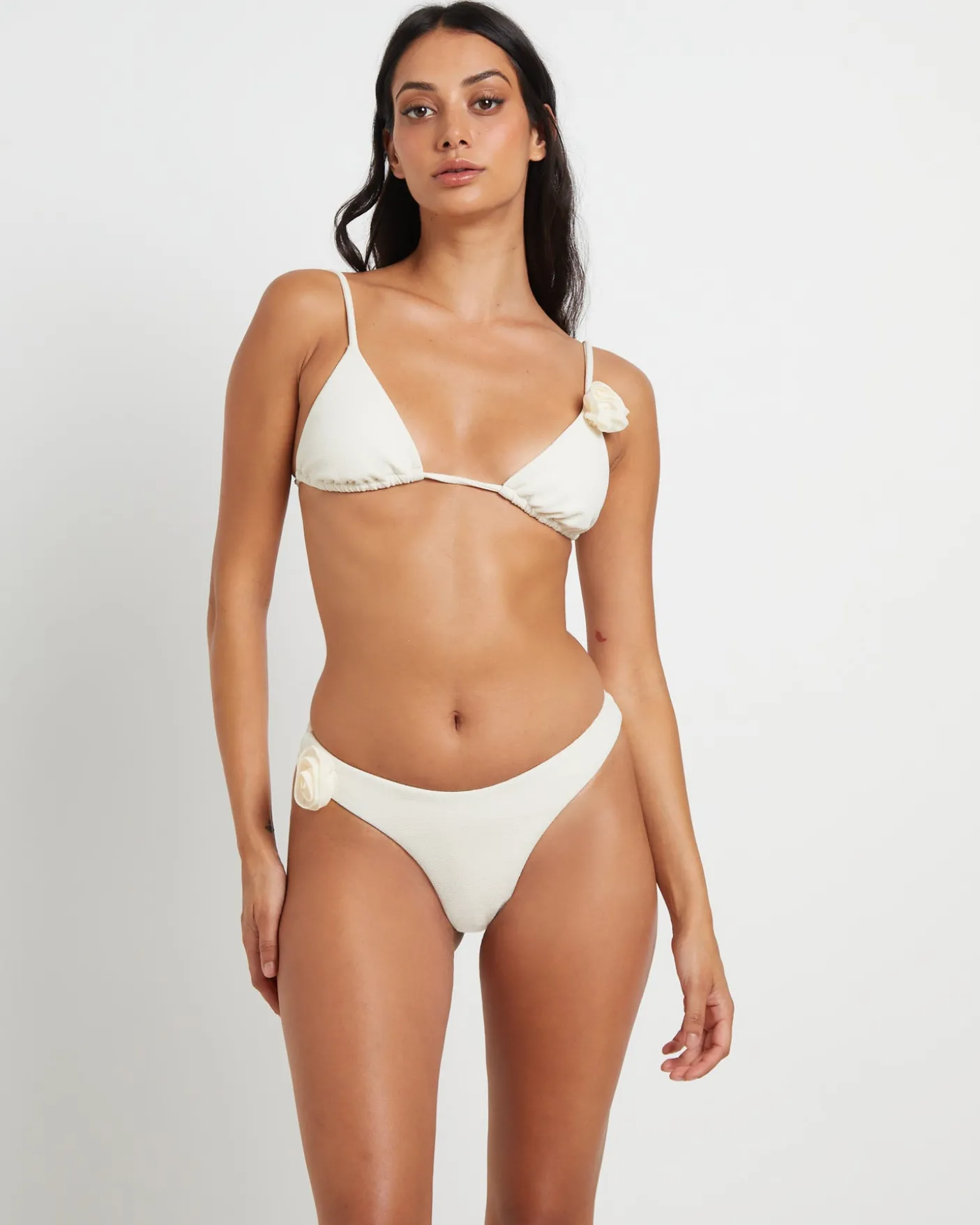 Banksy Corsage Bikini Set in Milky White