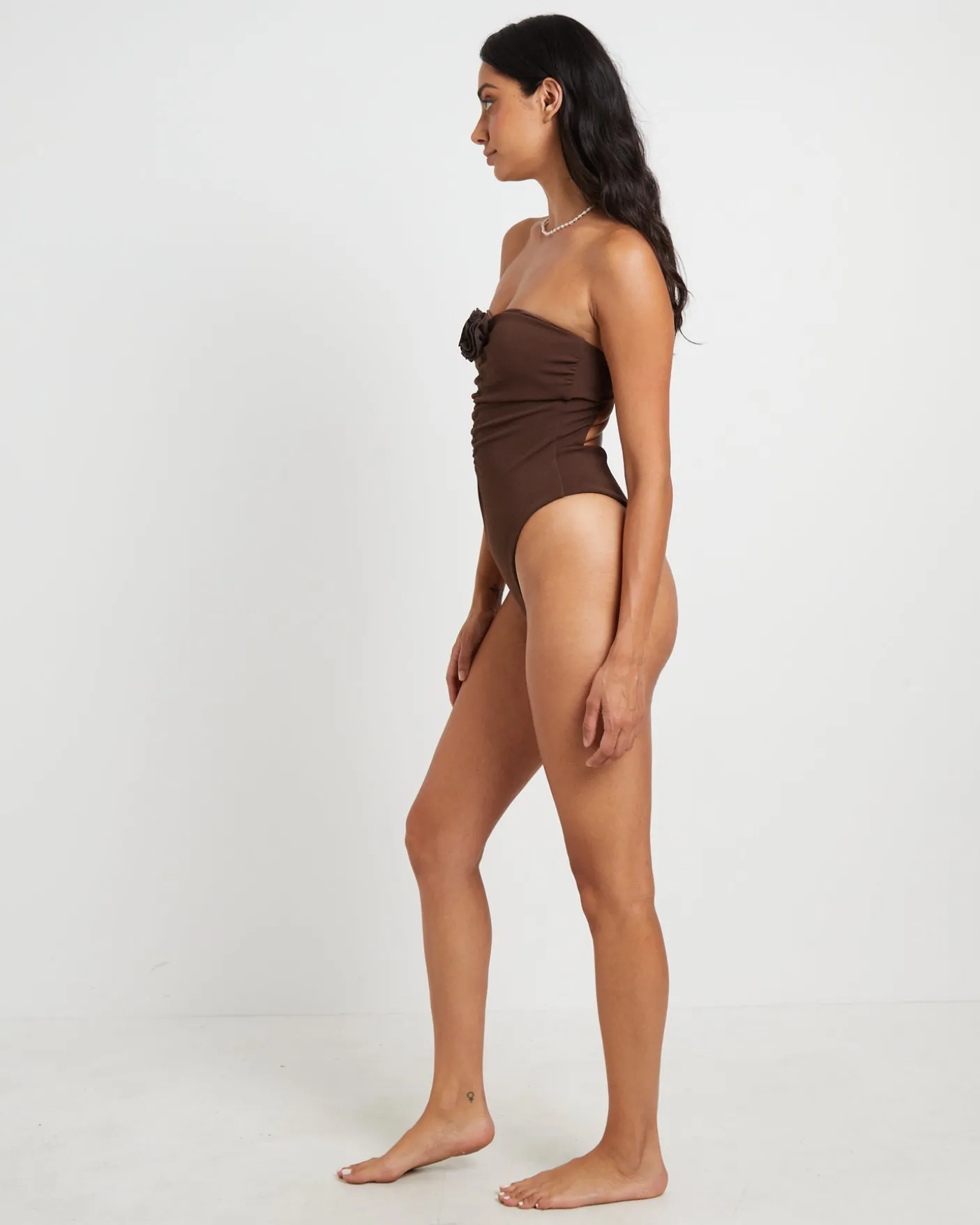 Banksy Corsage One Piece in Chocolate