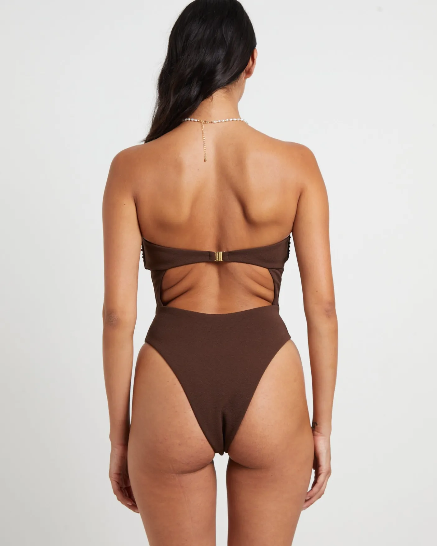 Banksy Corsage One Piece in Chocolate