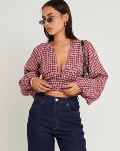 Base Seersucker Long Sleeve Top