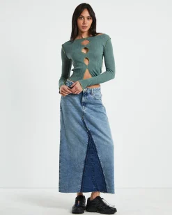 BDG Denim Midi Skirt in