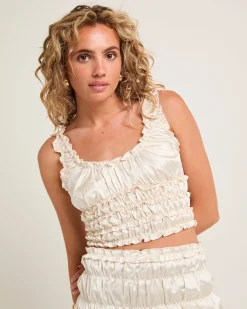 Belle Ruched Satin Cami Top