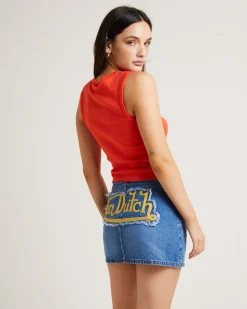 Blossom Cut Out Tank Top in Chilli Red