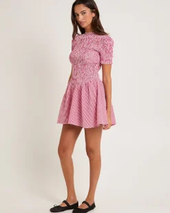 Bonnie Shirred Bubble Mini Dress