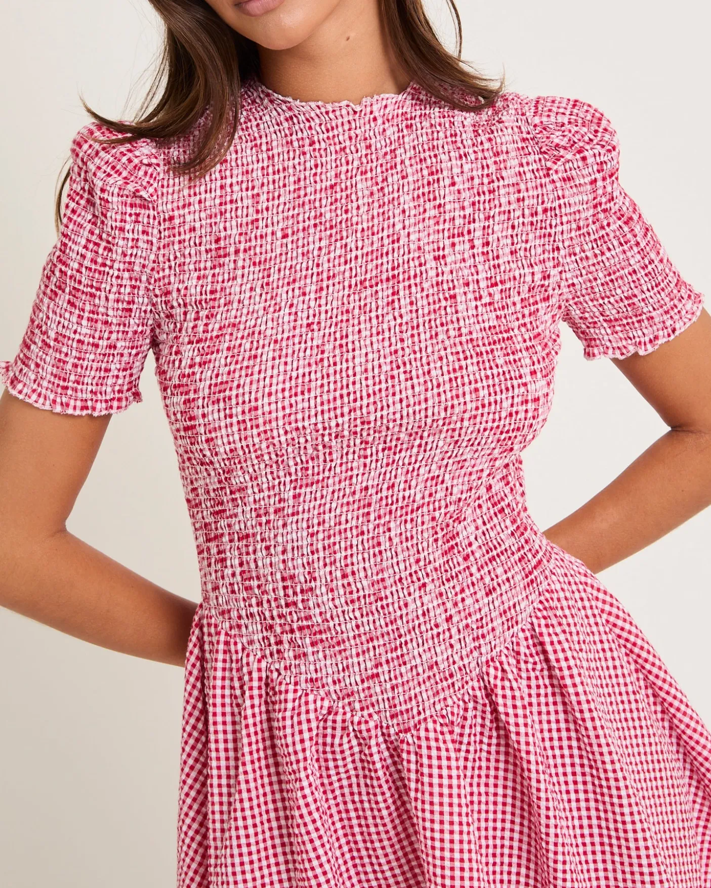 Bonnie Shirred Bubble Mini Dress
