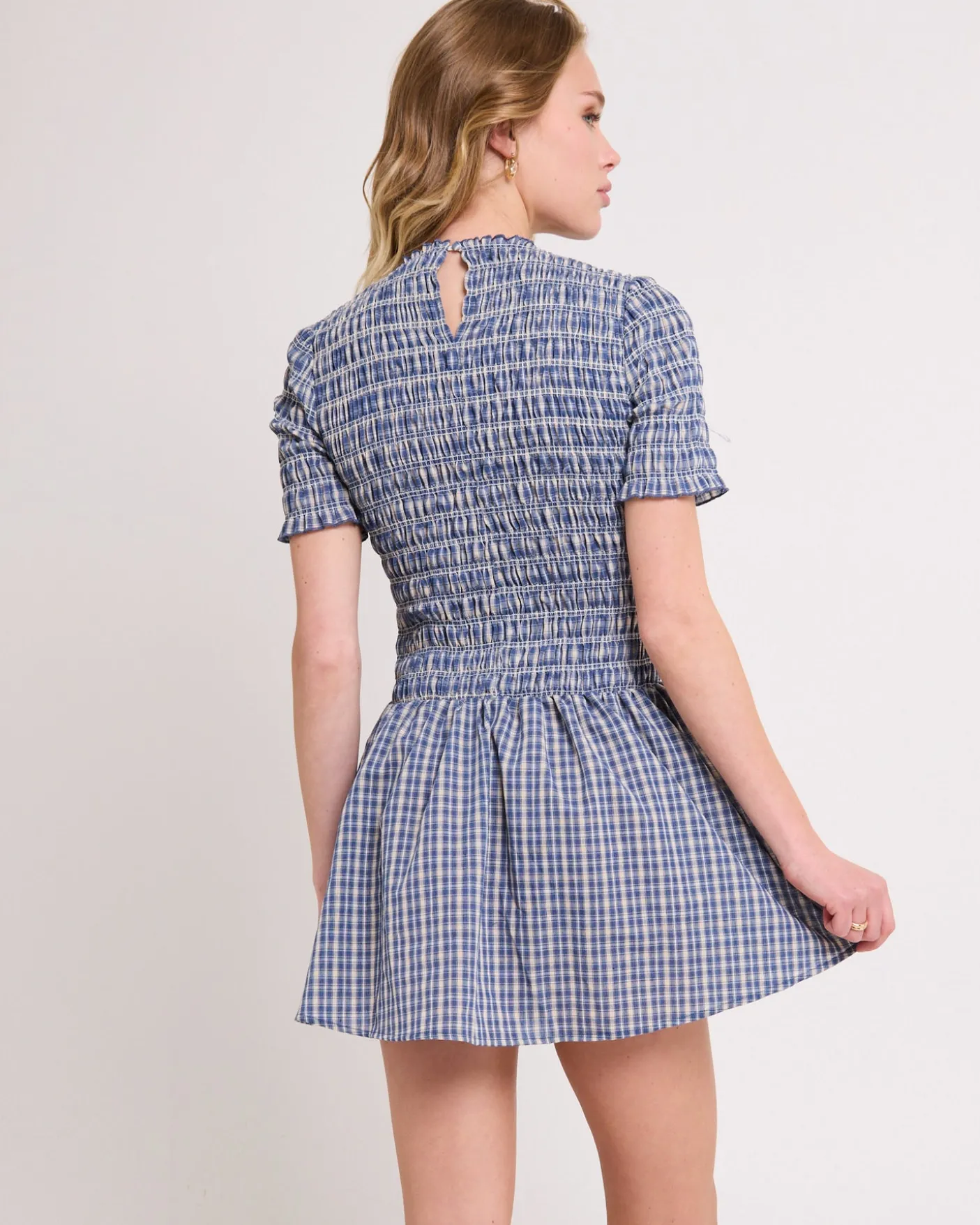 Bonnie Shirred Bubble Mini Dress