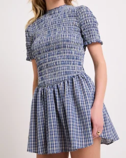 Bonnie Shirred Bubble Mini Dress