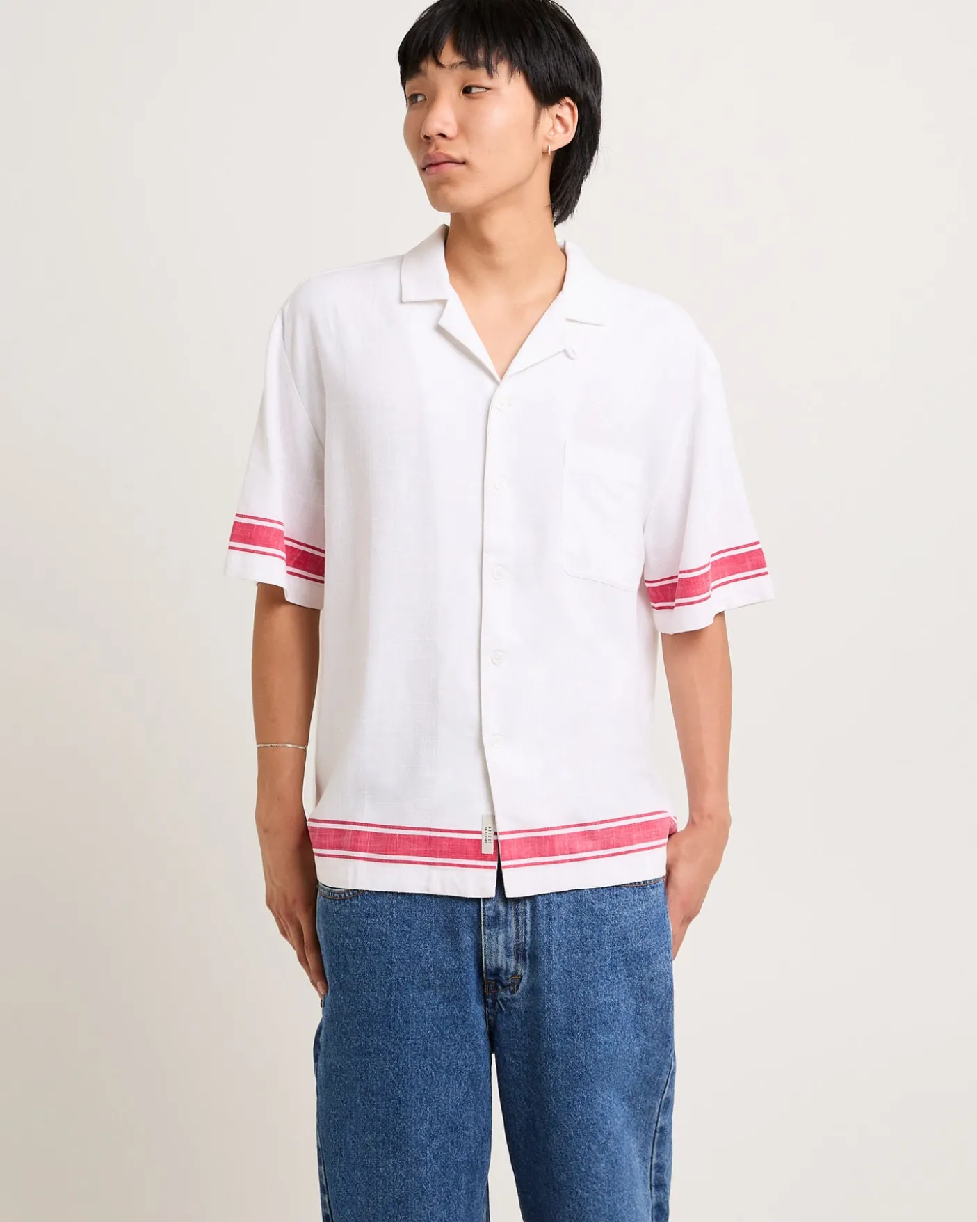 Border Linen Short Sleeve Resort Shirt