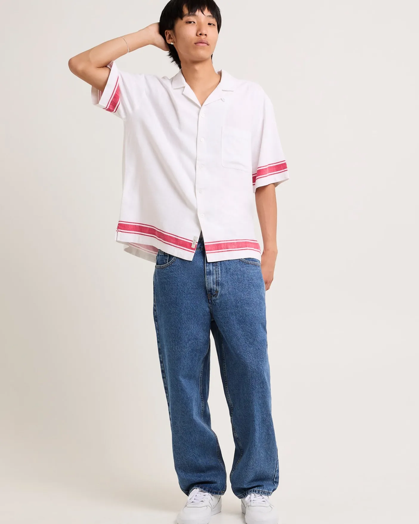 Border Linen Short Sleeve Resort Shirt
