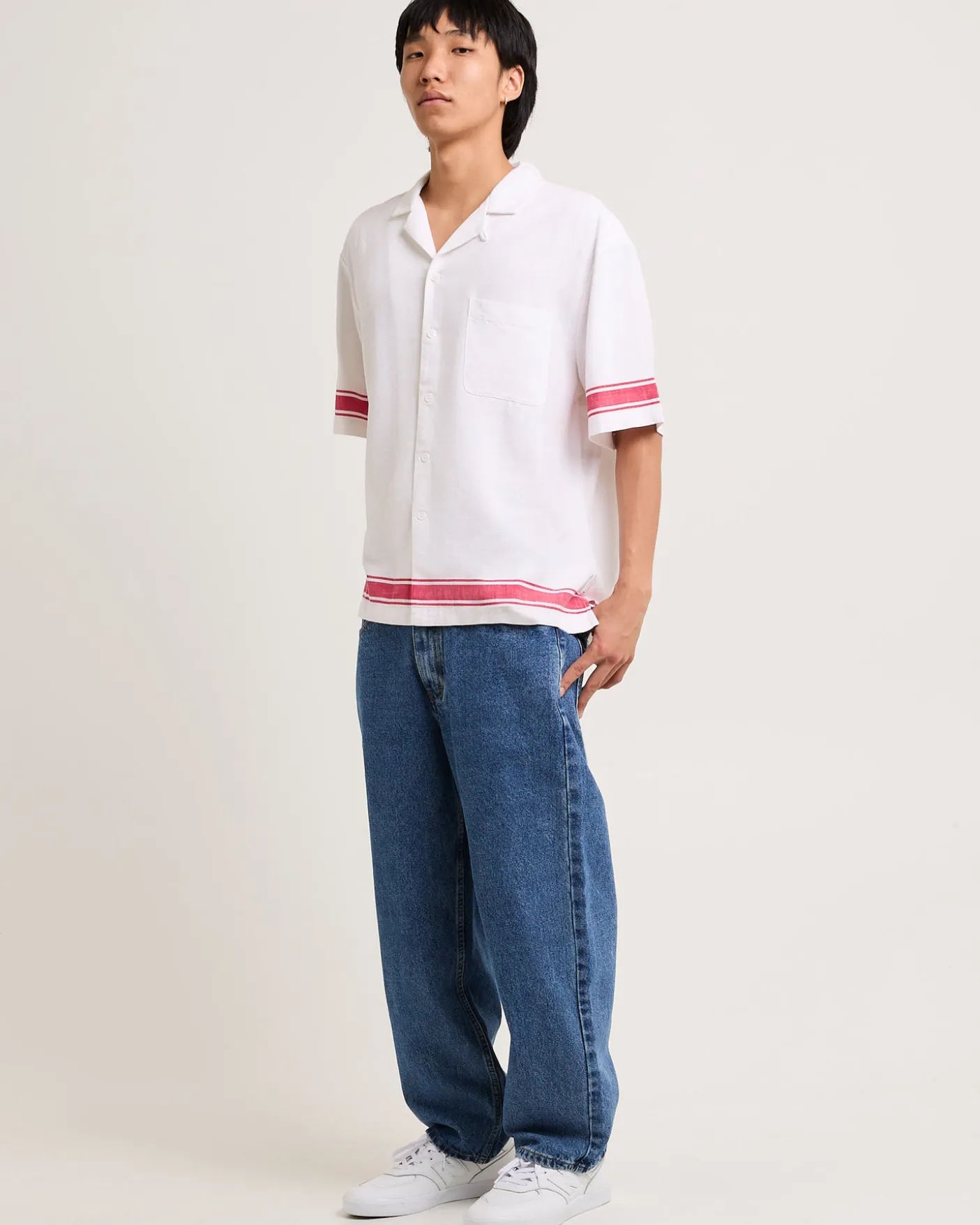 Border Linen Short Sleeve Resort Shirt