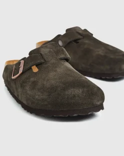 Boston Sandals Suede Leather Mocca Brown
