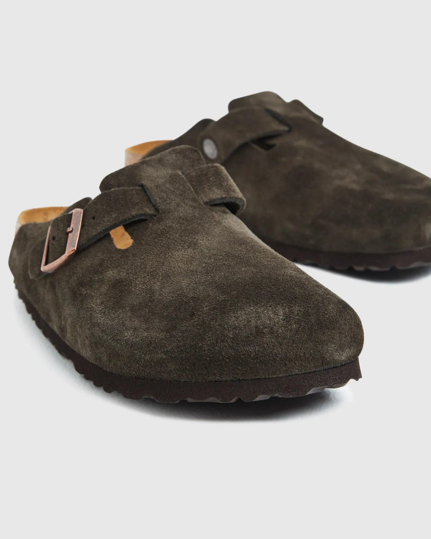 Boston Sandals Suede Leather Mocca Brown