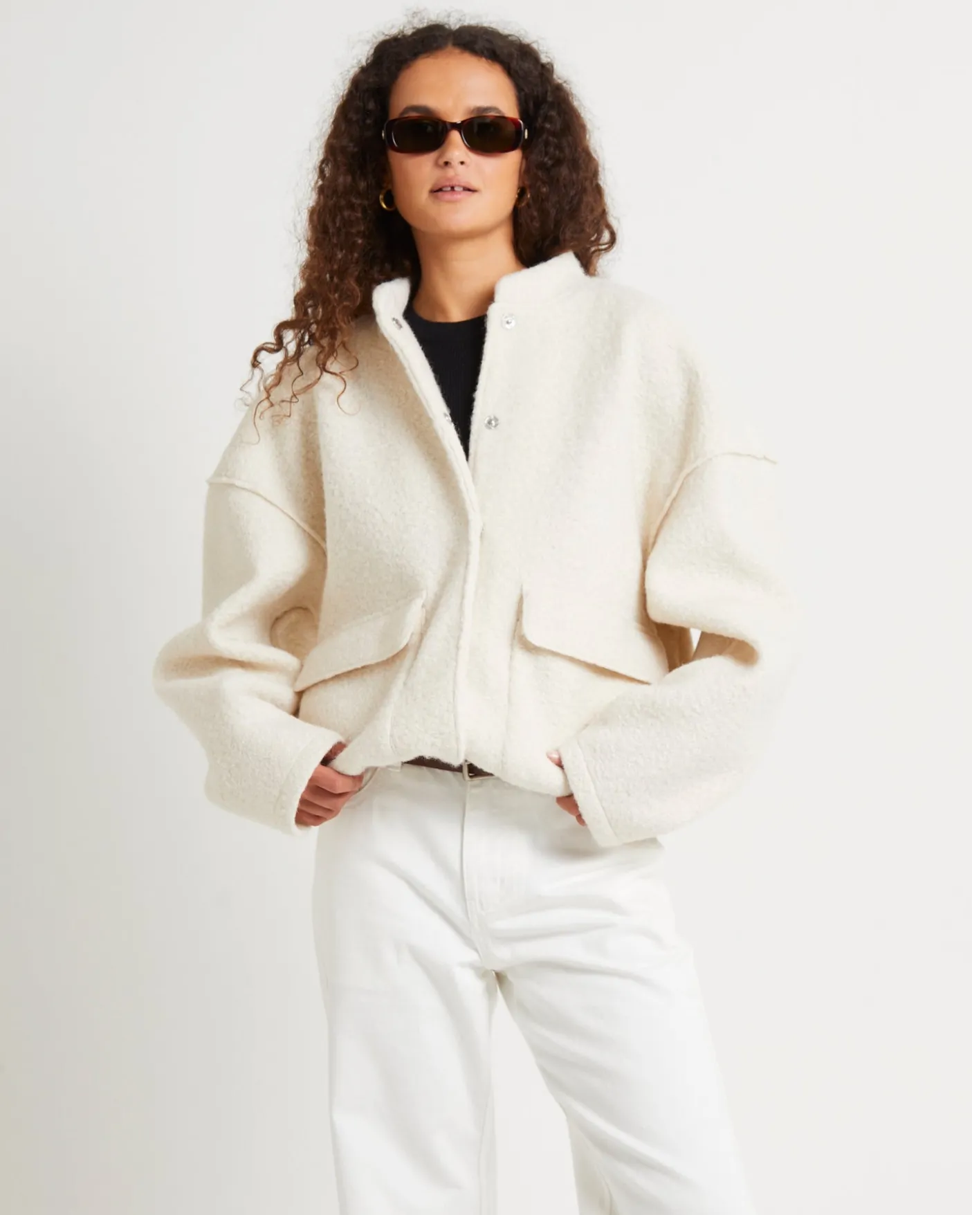Boucle Bomber Jacket