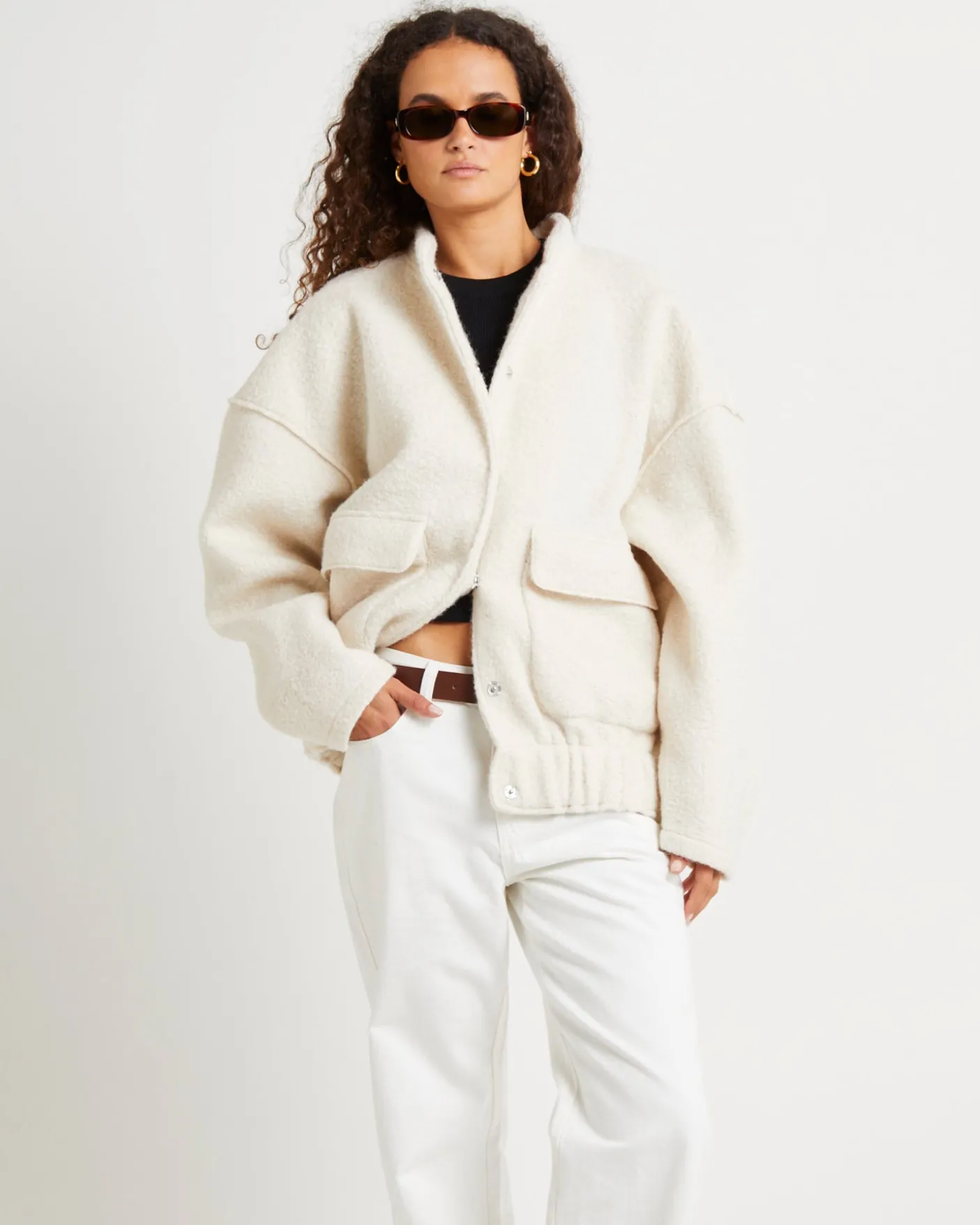 Boucle Bomber Jacket